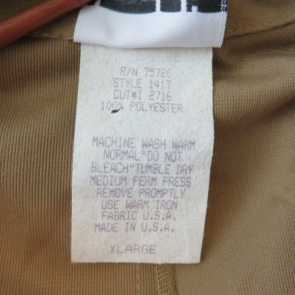 Vintage 80s Faux Suede Moto Jacket XL Brown Pockets Lined Shoulder Pads Washable - Picture 7 of 12